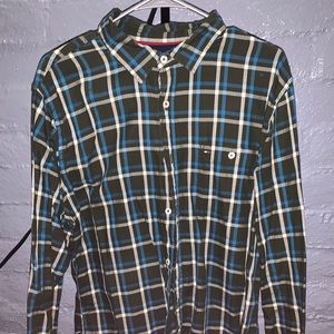 Green plaid Tommy Hilfiger button down